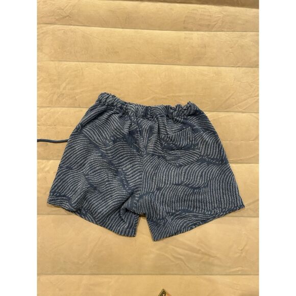 OAS Mens XL Blue Terry Cloth Shorts Floral Hawaiian - Picture 5 of 7